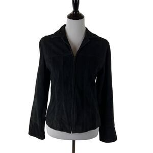 Pendleton All Leather Suede Zip Up Jacket, Black, Medium